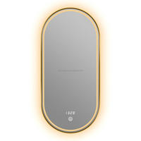Miroir intelligent de salle de bain mural à LED tactile, cadre en alliage d'aluminium incassable, écologique, luxe léger, pour hôtel