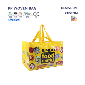 Factory Wholesale Oversize Plastic PP Woven Bag Grocery Bag Shopping Boat Shape Bag with Custom Logo