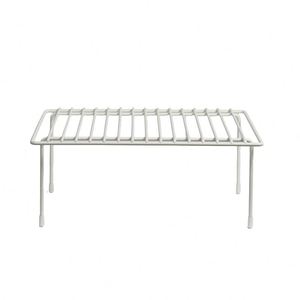 <b>White</b> Freestanding Kitchen Cabinet with Rust-Resistant Coating Steel Metal Frame Plate <b>Display</b> Tableware Holder - Product Image 6