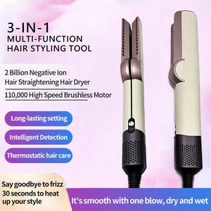 Secador de Pelo <span class=keywords><strong>Profesional</strong></span> 2 en 1 de Alta Calidad, Aparato para el Cuidado y Peinado del Cabello, <span class=keywords><strong>Plancha</strong></span> de <span class=keywords><strong>Titanio</strong></span> para Cabello Húmedo y Seco - Product Image 1
