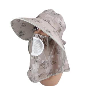 شال صيفي للنساء قبعة واقية من الشمس بحافة واسعة قبعة صيد واقية من أشعة الشمس تغطي الوجه بالكامل - Product Image 4