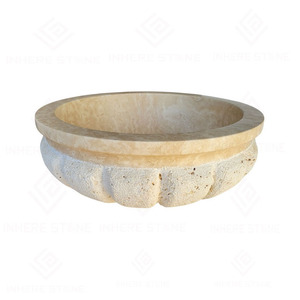 <span class=keywords><strong>Lavabo</strong></span> de <span class=keywords><strong>Piedra</strong></span> Natural Travertino <span class=keywords><strong>Beige</strong></span> Personalizado, <span class=keywords><strong>Lavabo</strong></span> de <span class=keywords><strong>Piedra</strong></span> Natural Hecho a Mano, <span class=keywords><strong>Lavabo</strong></span> Redondo para Baño - Product Image 3