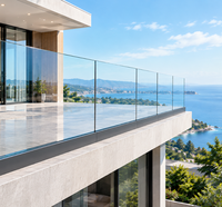 Rail de balustrade moderne en aluminium en U avec éclairage LED pour terrasses surplombées, balcons de complexes hôteliers et événements nocturnes