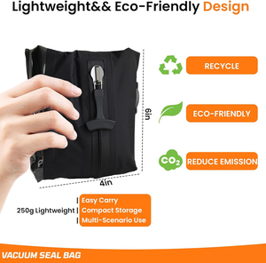 Bolsa de Almacenamiento al Vacío para Ropa, Grande, Negra, Impermeable, Ligera, con Bomba de Vacío - Product Image 3
