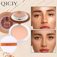Poudre compacte matifiante anti-brillance OEM sous marque privée, longue tenue, résistante à l'eau, avec logo personnalisé