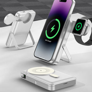 Nieuwe Innovatieve Product Magnetische 3 In 1 Draadloze Power Bank 10000Mah Ultra Dunne Power Bank Magnetisch Met Standaard - Product Image 2