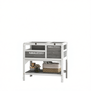 Hábitat para Animales Pequeños, Casa de Madera para Mascotas, Mueble Rectangular Moderno para Interiores, Jaula para Tortugas para Todas las Estaciones con Estante de Almacenamiento - Product Image 1