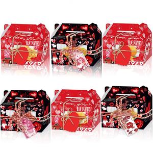 Caja de regalo de dulces del Día de San Valentín con ventana Caja de papel Kiss <span class=keywords><strong>Me</strong></span> XOXO impresa personalizada para Celebración de vacaciones de aniversario de boda - Product Image 6