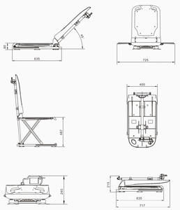 IP66 kursi mandi elektrik, nyaman dapat disesuaikan untuk rehabilitasi dan perawatan kesehatan peralatan keselamatan kamar mandi cacat - Product Image 3