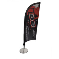 Drapeau de table/bureau miniature en aluminium CNC transparent, imprimé sur mesure, en forme de goutte d'eau, imperméable, écologique, pour intérieur, vente en gros