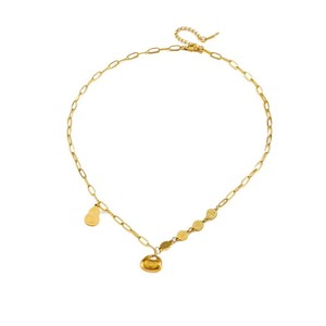 Gioielli da Donna in Acciaio Inossidabile alla Moda - Collana con Caratteri Cinesi - Ciondolo Piccolo Lucchetto Dorato Simbolo di <span class=keywords><strong>Pace</strong></span> e Felicità - Product Image 4
