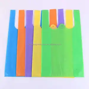 Multicolor Custom Cut Non-woven Vest Grocery Bag Foldable Reusable Non Woven T-shirt Bag For Shopping Packing