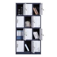 Armoire de rangement modulaire individuelle à plusieurs portes, compartiments indépendants avec serrures et aérations pour le stockage sur le lieu de travail