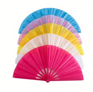 Abanico Plegable de Plástico Grande de 33 cm Personalizado, Abanico de Kung Fu, Carnaval, Música, Festival, Baile, Regalos, Artesanía de Bambú - Product Image 1