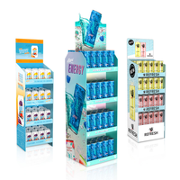 Étagère de présentation en carton personnalisée à 3 niveaux, support de sol pour bouteilles de boissons, présentoir de vente au détail avec étagères pour affiches