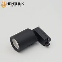 Spot LED de plafond noir sur rail orientable et flexible, tête de projecteur GU10 réglable pour éclairage intérieur