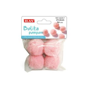 Iln Bolita Pompom 4.0 Cm Pink <b>Wool</b> <b>Craft</b> Decorations - Product Image 2