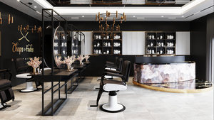 Personnaliser noir or style salon de coiffure décoration intérieure hommes magasin présentoir salon de coiffure poste de barbier tout magasin meubles - Product Image 3