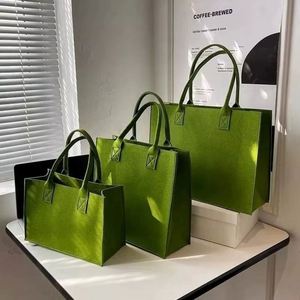 Custom Logo Heavy Duty Eco-Friendly Casual <b>Large</b> Capacity Felt Bag Women Felt Tote Bag Handbags Wool Felt Shopping Bag - Product Image 4