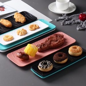 Japanischer Sushi-Teller, rechteckig, mikrowellengeeignet, Streifen-Design, kreativer Haushaltsteller im westlichen Stil für Desserts und Kuchen - Product Image 2
