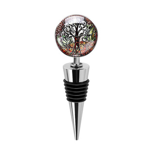 New cross-border style <b>tree</b>-shaped wine stopper, sealing zinc alloy beverage bottle stopper, can be printed with <b>crystal</b> - Product Image 5
