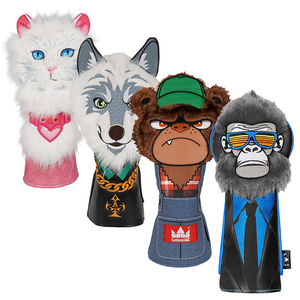 Новый дизайн, плюшевый чехол из искусственной кожи для животных, кошек, медведей, волка, гольфа, чехол для водителя, Деревянный чехол для головы водителя, клубный Чехол Для Гольфа - Product Image 2