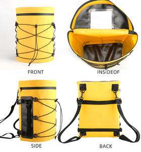 Sac à dos étanche semi-circulaire en PVC avec poche en filet, logo personnalisé, pour sports de plein air, surf, flottaison, moto, <span class=keywords><strong>kayak</strong></span>, voyage - Product Image 4