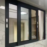 Fenêtre coulissante en aluminium à rupture de pont thermique, double vitrage trempé, vue panoramique, moustiquaire pour appartement ou maison d'hôtes