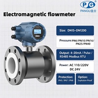Flowmeter Elektromagnetik Industri yang Dapat Disesuaikan untuk Air/Cairan, Anti Ledakan, OEM, Akurasi 0.5%, Flange Karbon