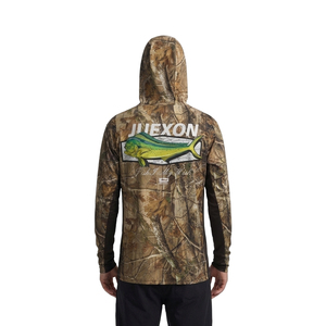 เสื้อฮู้ดลายพรางสำหรับล่าสัตว์และตกปลาสำหรับผู้ชาย UPF 50 กันน้ำ ระบายอากาศได้ดี พร้อมหน้ากากปิดหน้าแบบเต็มใบ ซับเหงื่อ แห้งไว เหมาะสำหรับกิจกรรมกลางแจ้ง - Product Image 3