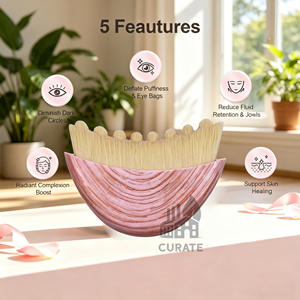 Brosse nettoyante visage à poils doux naturels, masseur facial pour drainage lymphatique, brosse ergonomique hypoallergénique pour sculpter le contour du visage - Product Image 5