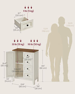 Mobiletto da <span class=keywords><strong>bagno</strong></span> <span class=keywords><strong>VASAGLE</strong></span> collezione LIRY, stile rustico, con 4 cassetti, mobiletto autoportante. - Product Image 6