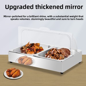 Soporte de exhibición de comida de buffet de plástico eléctrico para bocadillos, frutero, postre, <span class=keywords><strong>Sushi</strong></span>, platos fríos, mariscos refrigerados - Product Image 3