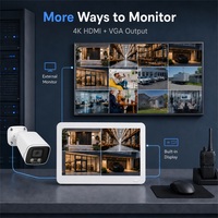 Système de caméra PoE KERUI 4MP, système NVR 8 canaux, moniteur d'écran 11,6 pouces, câble réseau 4K 18,3 m, ensemble de surveillance de sécurité pour entrepôt, bureau, maison