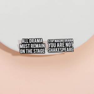 Humour Adulte <span class=keywords><strong>Proverbe</strong></span> Collection Épingles En Émail Tout Le Drame Doit Rester Sur La Scène Broche Revers Badge Drôle Bijoux Cadeau pour Les Amis - Product Image 2