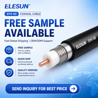 Câble coaxial RF ELESUN série SYV-50 50 ohms, isolation PE solide pour antennes de communication. DM pour les modèles précis et les spécifications personnalisées.
