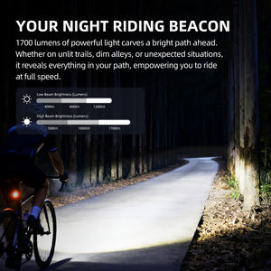 CYCLAMI 1700 Lumens <span class=keywords><strong>Phare</strong></span> <span class=keywords><strong>de</strong></span> <span class=keywords><strong>vélo</strong></span> pour la conduite nocturne avec ligne <span class=keywords><strong>de</strong></span> coupure anti-éblouissement Batterie puissante Lumières <span class=keywords><strong>de</strong></span> <span class=keywords><strong>vélo</strong></span> - Product Image 2