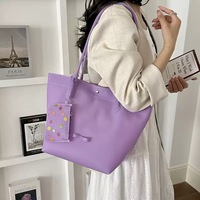 Tas Tote Jelly Transparan Warna Permen PVC Kapasitas Besar dengan Kancing Magnetik, Tas Selempang Jinjing Portabel untuk Wanita