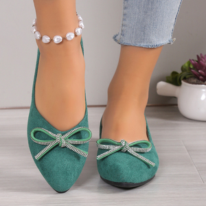 รองเท้าแฟชั่นผู้หญิงแบบแบนประดับโบว์ ขายส่งสินค้ามาใหม่ จัดส่งรวดเร็ว - Product Image 2