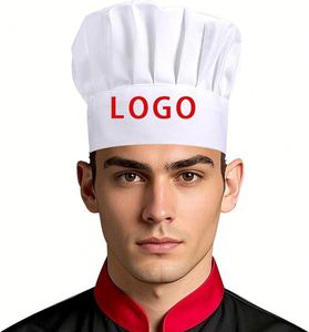 Chapeau de cuisine unisexe réglable pour adulte, avec logo personnalisé, en poly-coton élastique de haute qualité, vente en gros - Product Image 1