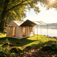 Tente gonflable quatre saisons avec armature diagonale, 12 espaces super grands, pliable et portable, pour le camping familial en plein air