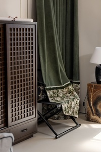 <span class=keywords><strong>Tende</strong></span> Oscuranti di Lusso in Stile Vintage, Tessuto Chenille Verde Senza Motivi Floreali, Orlo Cucito <span class=keywords><strong>per</strong></span> Finestre del Soggiorno - Product Image 4