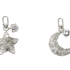 Shulei <span class=keywords><strong>2020</strong></span> alambre enrollado a mano luna con incrustaciones de diamantes estrella de cinco puntas llavero colgante funda protectora - Product Image 4