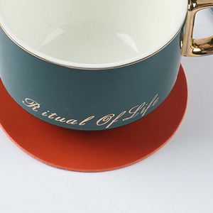 Tapis de tasse en cuir en gros, dessous de verre en cuir vierge imprimé personnalisé bricolage sublimation/ - Product Image 2