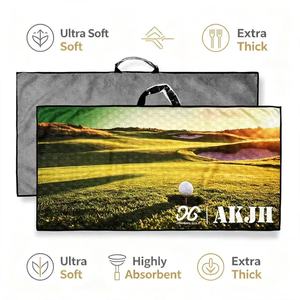 <span class=keywords><strong>Serviette</strong></span> <span class=keywords><strong>de</strong></span> golf en microfibre épaisse avec motif <span class=keywords><strong>de</strong></span> football imprimé, douce et absorbante, pour les clubs <span class=keywords><strong>de</strong></span> golf et les sports - Product Image 5