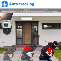 Kamera CCTV Luar Ruangan Tenaga Surya HONGXIN V380 Pro 6MP 360 Nirkabel Pelacakan Otomatis Penglihatan Malam Berwarna CMOS H.265 Kartu Memori