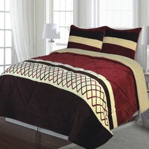 Tùy Chỉnh 3 Cái Borrego Chăn Sets Fleece Vua Kích Thước Giường <span class=keywords><strong>Comforter</strong></span> Set <span class=keywords><strong>Paris</strong></span> In Ấn Bộ Đồ Giường - Product Image 2