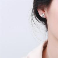 Fünfblättrige Blumen-Ohrstecker mit Schraubverschluss aus 925 Sterling Silber Minimalistische Ohrringe