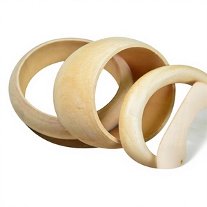 Bracelet jonc classique en bois, joncs unisexes élégants, finition naturelle, design bambou, ensembles de bijoux tendance, cadeaux de fête pour femme - Product Image 2