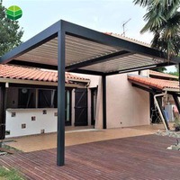 Système de toit à persiennes étanche Hardtop Alun Barbecue Garden Bioclimatic Pergola Supports 4X4 Kit Pour l'extérieur